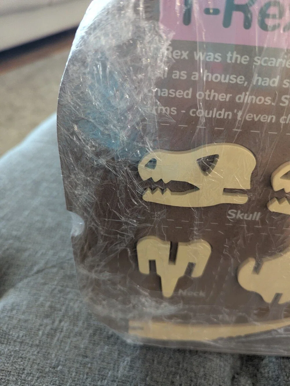 NEW SEALED:  Dinosaur Wooden Puzzle Set T-REX, TRICERATOPS 2 Sided